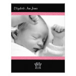 Point de polka rose sur le bébé noir Announements Bristols