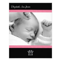 Point de polka rose sur le bébé noir Announements Bristols