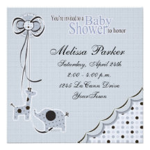 Points de Poka dans l'invitation bleue de baby sho