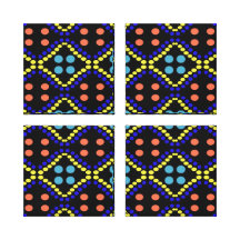 points jaunes bleus impressions sur toile