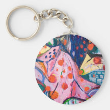 Points rouges (expressionisme de tissu) porte-clefs