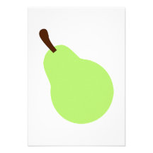 Poire verte invitations personnalisées