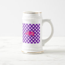 Pois blanc pourpre de rhinocéros rose mug