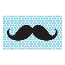 Pois bleu de moustache noire drôle personnel carte de visite