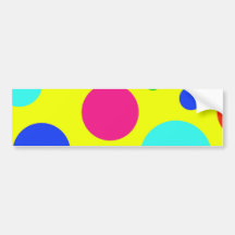 Pois coloré d'amusement grand sur le jaune autocollant pour voiture