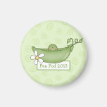 Pois dans un aimant de baby shower de cosse