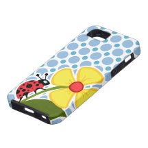 Pois de bleus layette ; Coccinelle Coques iPhone 5