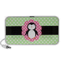Pois de fantaisie de vert de pingouin haut-parleur mp3