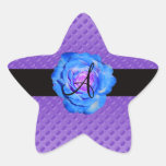 Pois de pourpre de monogramme de rose de bleu adhésif