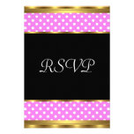 Pois de rose d'or de partie de RSVP Cartons D'invitation Personnalisés