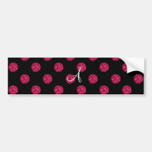 Pois de scintillement de rose de monogramme autocollant pour voiture
