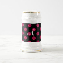 Pois de scintillement de rose de monogramme tasses à café