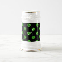 Pois de scintillement de vert de monogramme tasse à café