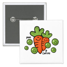 Pois et carottes badge avec épingle