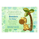 Pois et girafe d'anniversaire - deuxième anniversa faire-parts