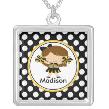 Pois mignon de noir de pom-pom girl de collier pen
