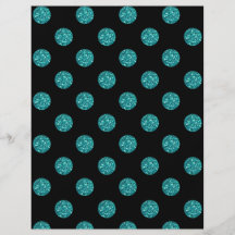 Pois noir de scintillement de turquoise prospectus personnalisés