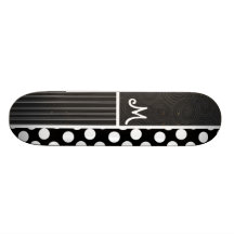 Pois noir et blanc plateaux de planche à roulettes