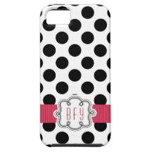 Pois noir génial avec la personnalisation rouge iPhone 5 case
