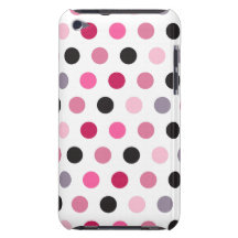 Pois noir rose coques iPod touch 