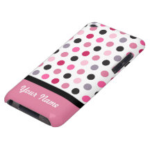 Pois noir rose étui iPod touch