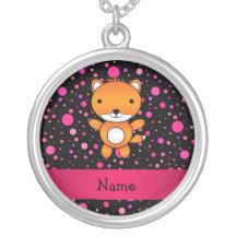 Pois nommé personnalisé de rose de noir de renard collier personnalisé