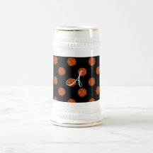 Pois orange de scintillement de monogramme tasses