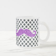 POIS POURPRE DE MOUSTACHE DE SCINTILLEMENT TASSES