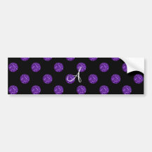 Pois pourpre de scintillement de monogramme adhésifs pour voiture