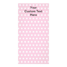 Pois rose, avec le texte noir fait sur commande modèle pour photocarte