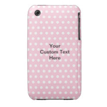 Pois rose, avec le texte noir fait sur commande coques Case-Mate iPhone 3