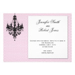 Pois rose avec l'invitation noire de lustre