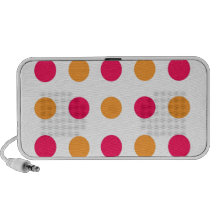 Pois rose et orange haut-parleurs iPod
