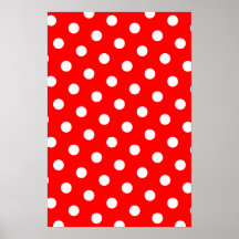 Pois rouge et blanc affiches