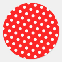 Pois rouge et blanc autocollants