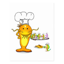 Poisson-chat supérieur de chef carte postale