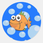 Poisson rouge dur de bande dessinée adhésif