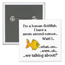 Poisson rouge humain badge