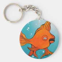 Poisson rouge Insecte-Eyed Porte-clef