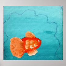 POISSON ROUGE UNE NATATION AFFICHE