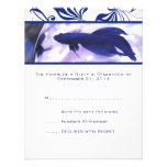 Poissons bleus de Betta épousant la carte de RSVP Faire-part
