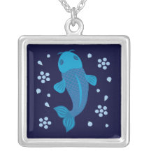 Poissons bleus de Koi Pendentifs