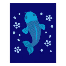 Poissons bleus de Koi Faire-parts