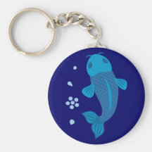 Poissons bleus de Koi Porte-clés
