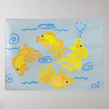 poissons carrés posters