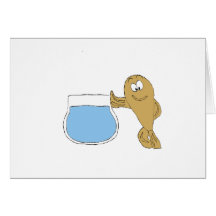 Poissons de bande dessinée par la cuvette de poiss cartes de vœux
