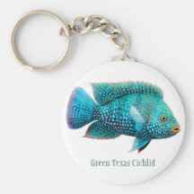Poissons de Cichlid verts du Texas Keychain Porte-clé