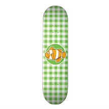 Poissons de clown ; Guingan vert Skateboard Customisable