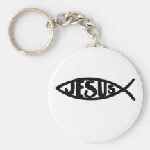 Poissons de Jésus (noir de Keychain) Porte-clef