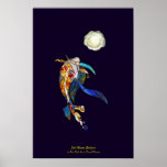 Poissons de Koi et une planète de perle en papier  Affiche